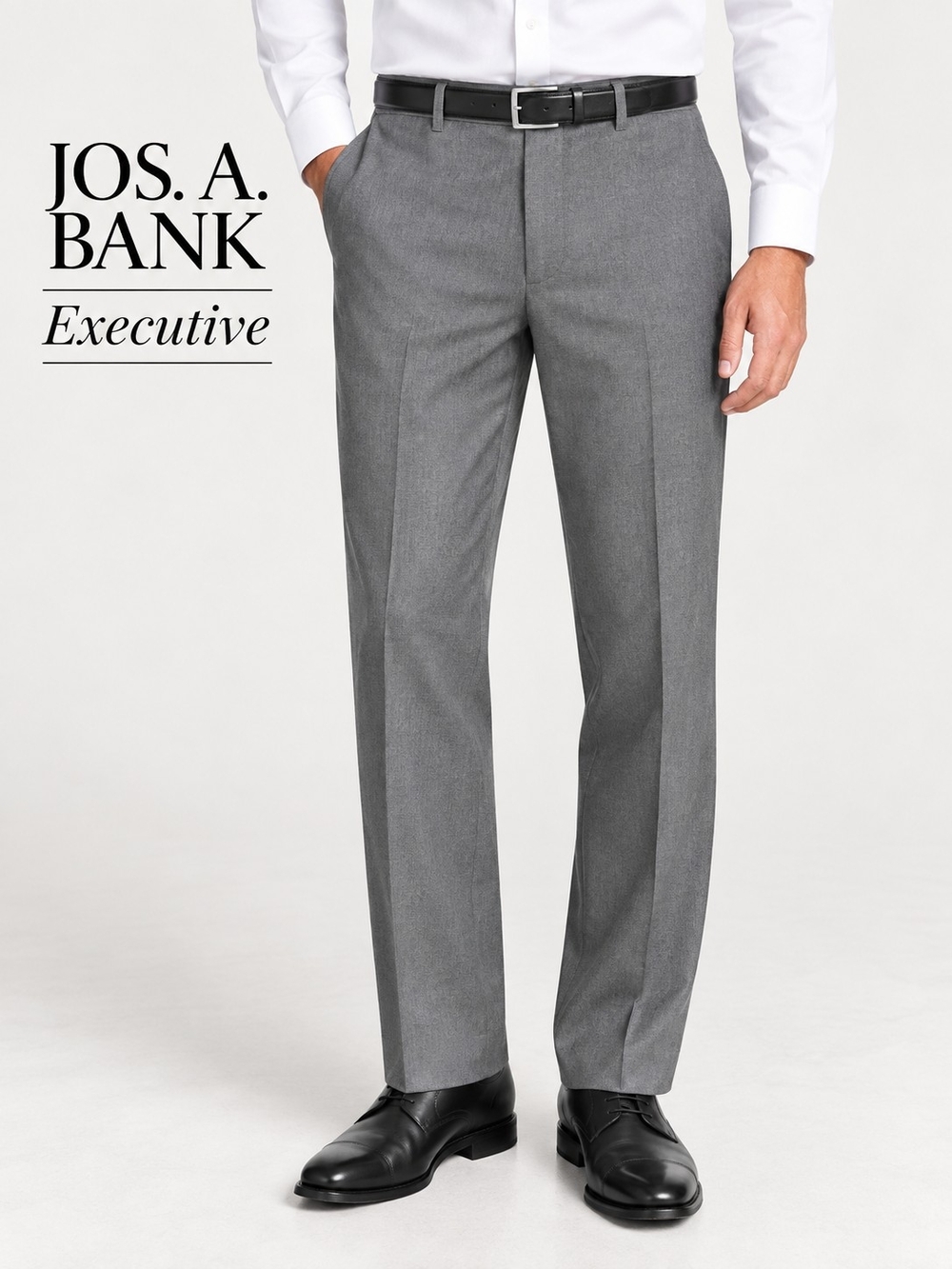 Jos. A. Bank Executive 42R 100% Wool Gray Dress Pants Trousers Grey Slacks